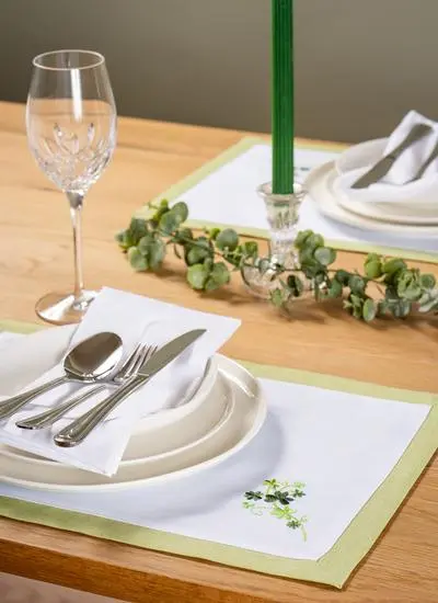 placemat on table with decor